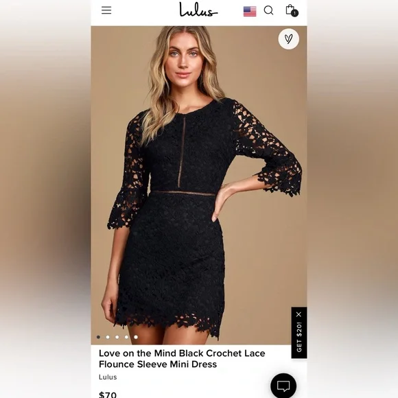 Lulus Love on the Mind Crochet Lace Minidress in Black at Nordstrom, Size Large